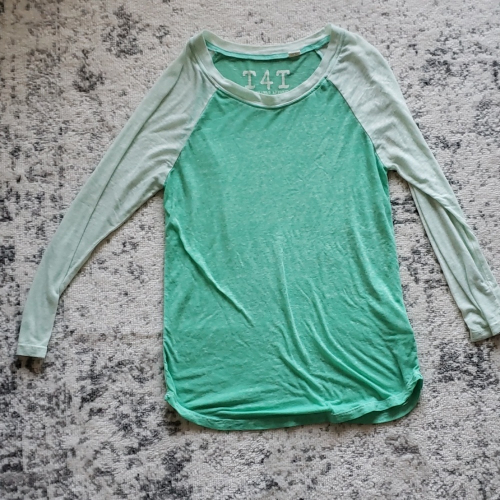 Mint green baseball tee